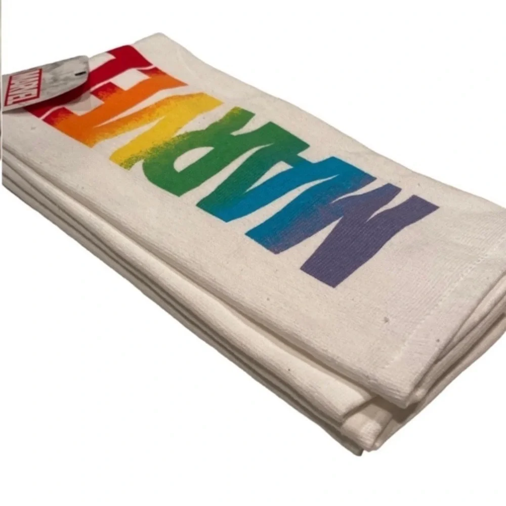 Marvel Kitchen Towels Set Pride Design LGBT - 2 Pack Cotton White & Rain…